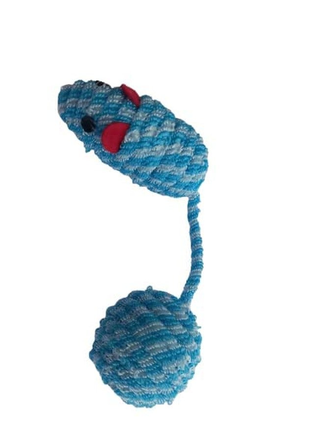 Smart Pups Mouse Shape Cat Rope Toy for All Cats and Small Dog Colour May Very Fun Toys for cat and Dogs (Pack of 1 Pcs) (Green and Sky Blue) - Image 3